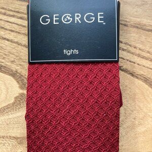 Textured Tights, Dark Red / Merlot color,  George brand, Women's Med/Tall